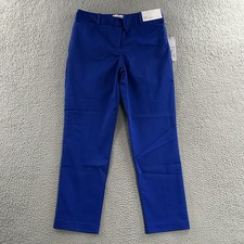 Liz Claiborne Womens Pants Blue Size 6 Emma Ankle Mid Rise Career Cotton Blend