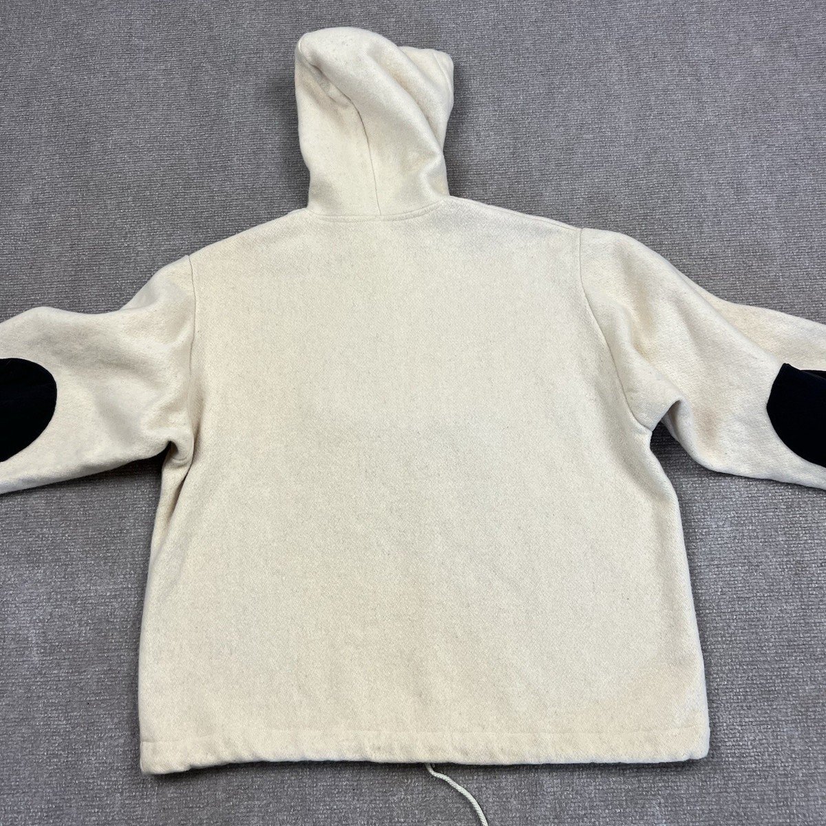 Vintage 50s 60s Wool Knit Anorak Pullover Jacket Hoodie Mens