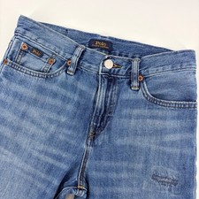 Polo Ralph Lauren Distressed Denim Jeans Kids Size 14 Blue Straight Leg