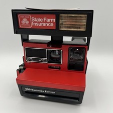 Vintage Polaroid 600 Business Edition State Farm Red Black. Film TESTED Works