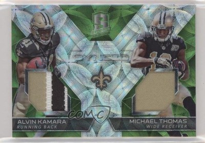 2017 Spectra Neon Green Prizm 4/15 Alvin Kamara Michael Thomas #12 Rookie RC z5b