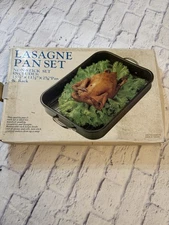 Roasting Pan 15 inch non stick pan with Rack Lasagna Pan Heavy Duty NIB