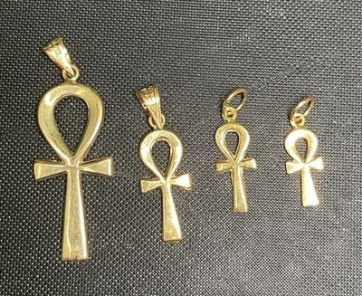 18K Solid Gold Ankh Hand made From Egypt (#125)