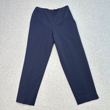 Talbots Petites Stretch Dress Pants WMNS 10 High Rise Navy Blue Side Zip Ankle