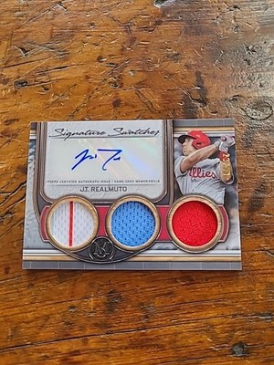2023 TOPPS MUSEUM J.T. REALMUTO PHILLIES TRIPLE JERSEY AUTOGRAPH # /99