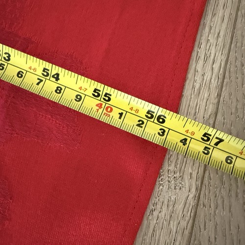 Tovaglia vintage ovale damascata jacquard rossa natalizia design Poinsettia 84x56" - Foto 10 di 10