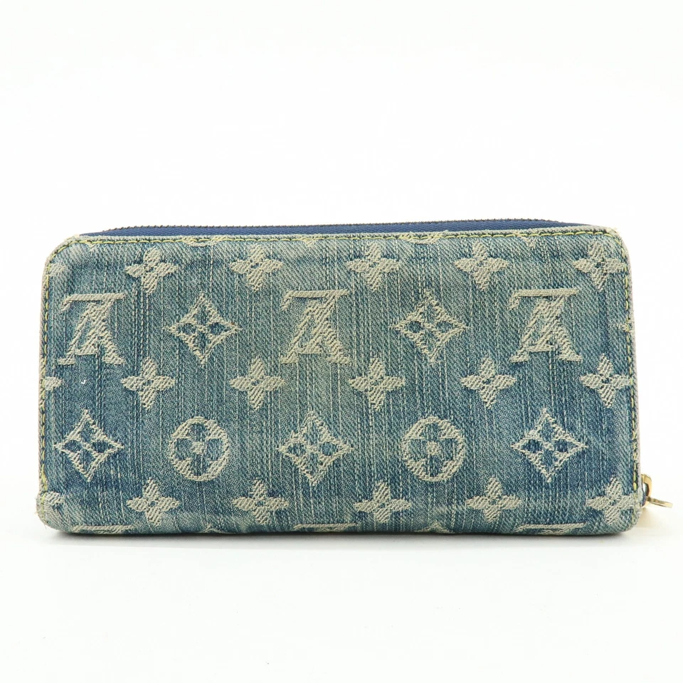 Louis Vuitton Monograma Denim Cremallera Cartera Larga Azul M95341 Auténtico Usado Envío Gratis Foto 2 de 4