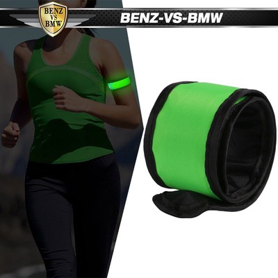 LED Slap Armband Lights Glow Band Strap For Running Cycling Jogging 35cm Green