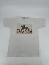 VTG Screen Stars Best Single Stitch Shirt White (ENGLISH KAT EVORY 1989) Horse