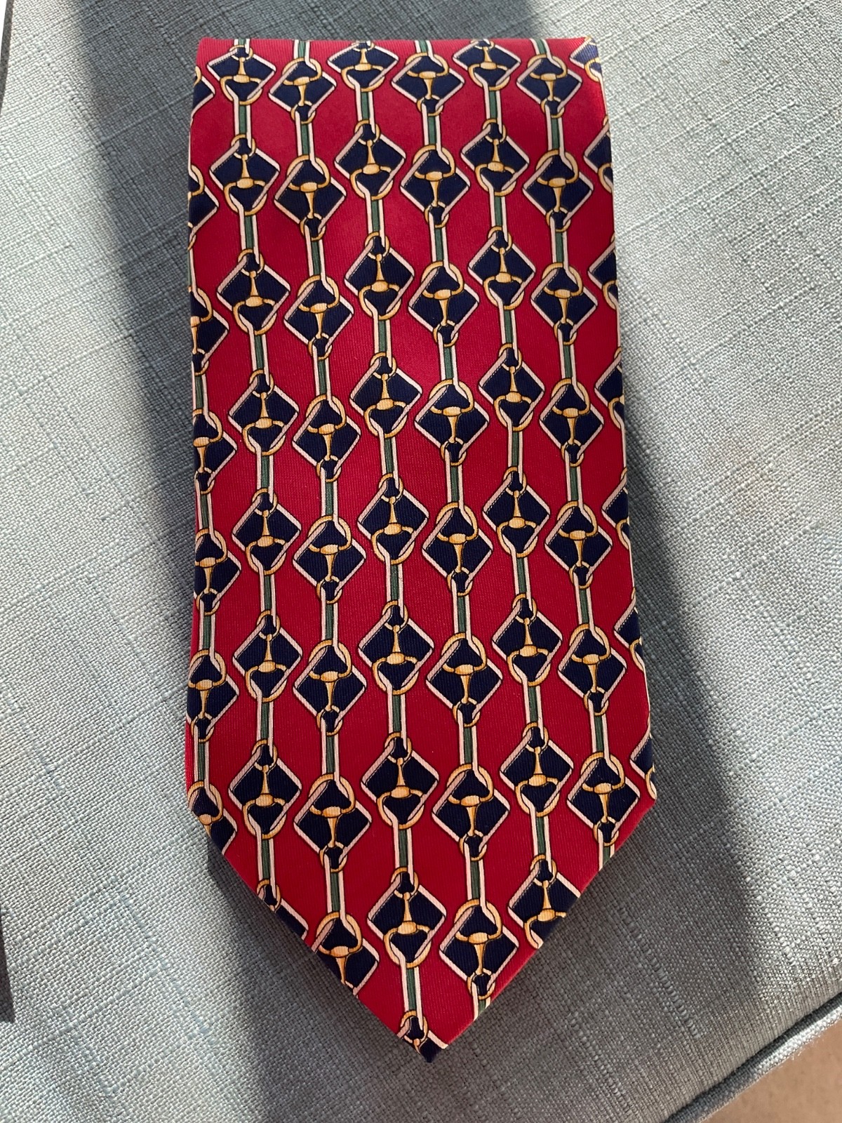 VTG Paolo Gucci Designer Tie - 100% Silk Made in Italy - Equestrian Bit Pattern