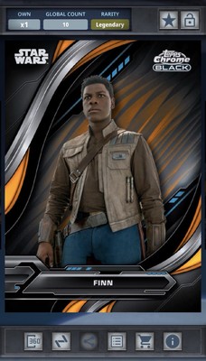 Star Wars Card Trader Chrome Black 2024 - Orange 25cc Legendary Finn