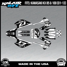 Kalair GFX Graphics Kit for  Kawasaki KX85 KX100 (2001-2013)  Axis - White