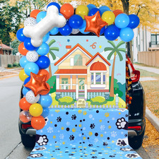 Halloween Trunk or Treat Car Decorations Dog Balloon Backdrop Paw Print Kit
