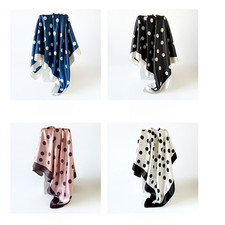 Women's 90x90cm Polka Dot Scarf Retro Style Polyester Satin Square Scarf