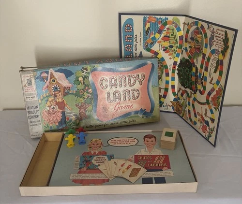 VTG 1955 Candy Land Board Game Milton Bradley MB Childhood Memory Family Fun 🍭