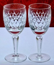 WATERFORD CRYSTAL ~  2  SLANE CLARET WINE GLASSES  6 1/2" GR84 EASTER VGC