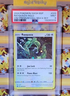 Pokemon Rayquaza Black Star Promo SWSH029 Holo Bleed PSA 9 Mint | eBay