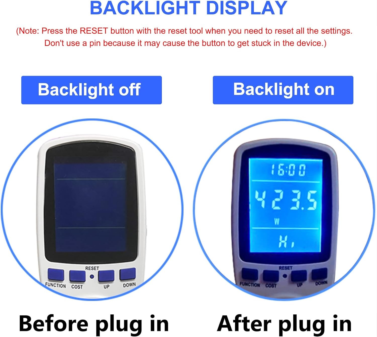 Upgraded Watt Power Meter Plug, Energy Usage Monitor with Backlight