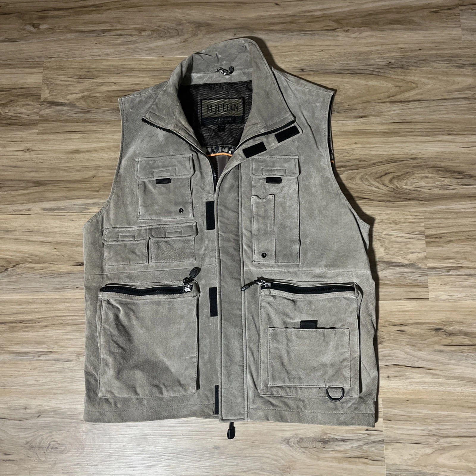 Vintage M. Julian Wilsons Suede Leather Vest Adult L Safari Outdoor Mens Fishing