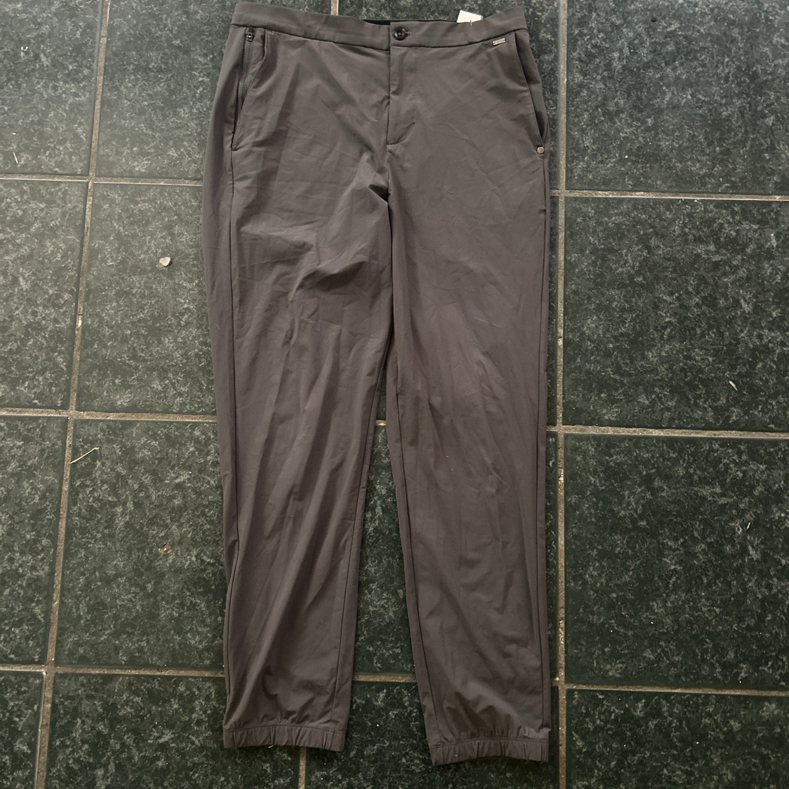 Vuori Fleet Jogger Pants for Men Large Black Stretch Athleisure with Elastic Waist