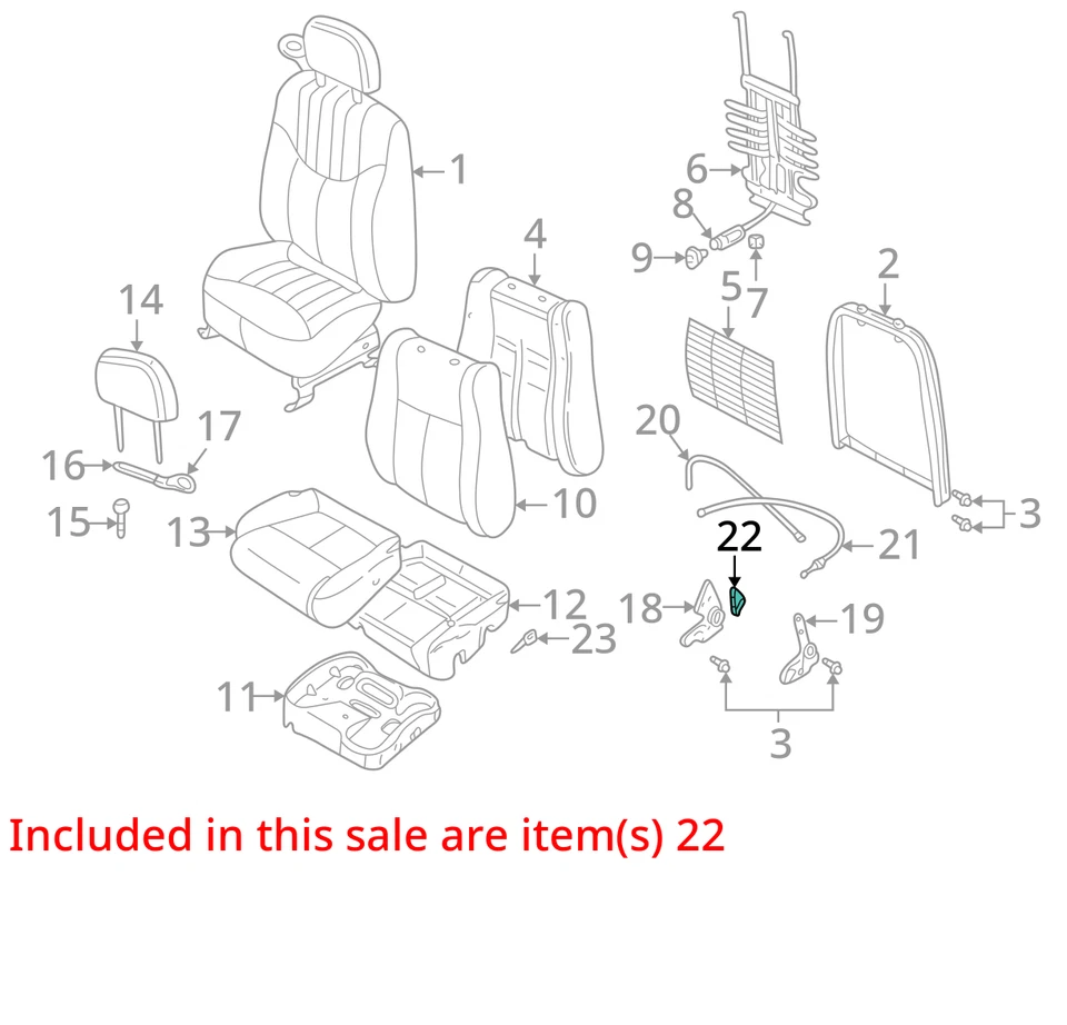 Pontiac Oldsmobile Grand Am Alero 1999-2005 perilla D/asiento Bk Cush Lat Re 12458600 Foto 3 de 4