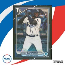 2024 Bowman Mega Box Junior Caminero Mojo Navy Refractor /175 #20 Tampa Bay Rays