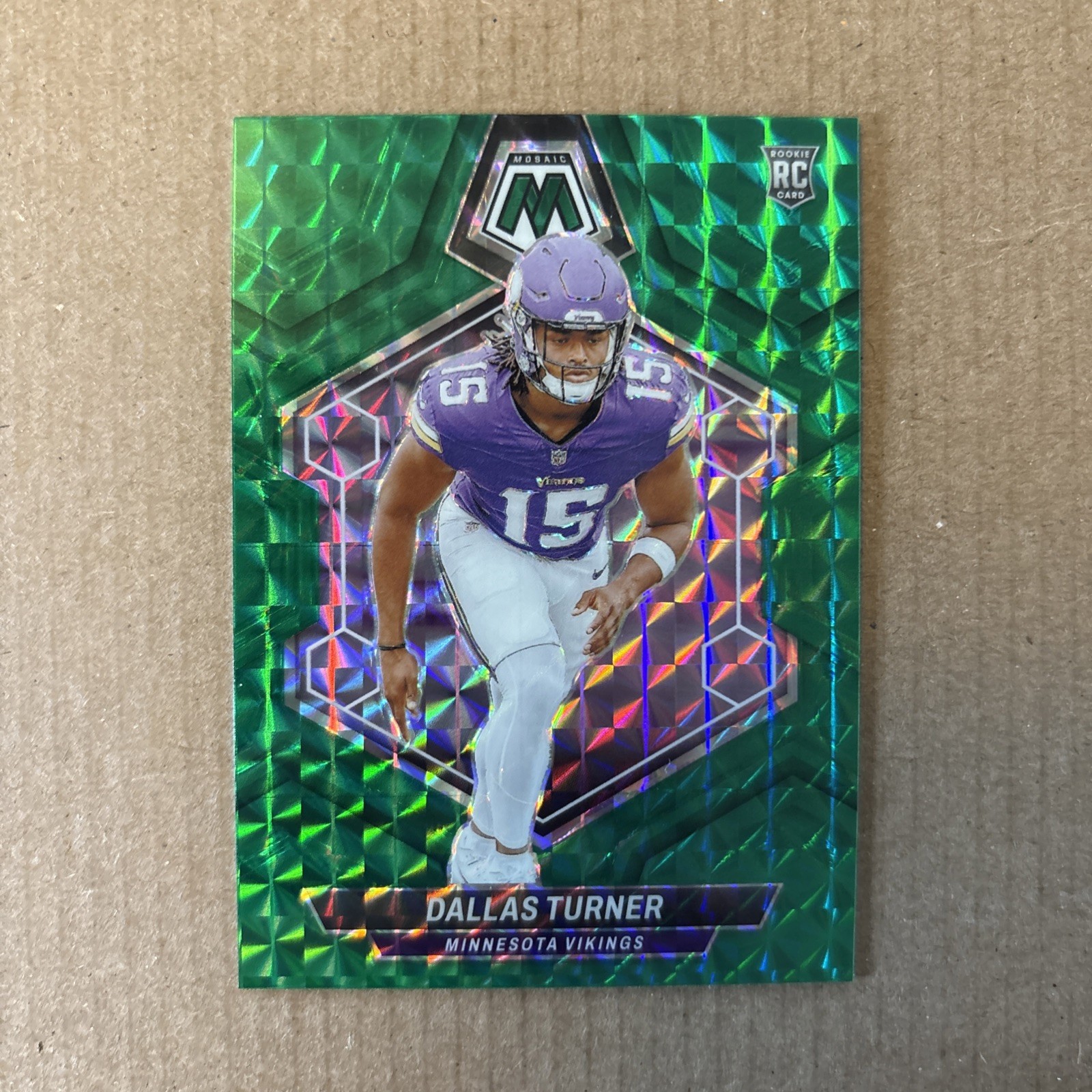 2024 Panini Mosaic - Rookies Dallas Turner #317 Green Mosaic Prizm (RC)