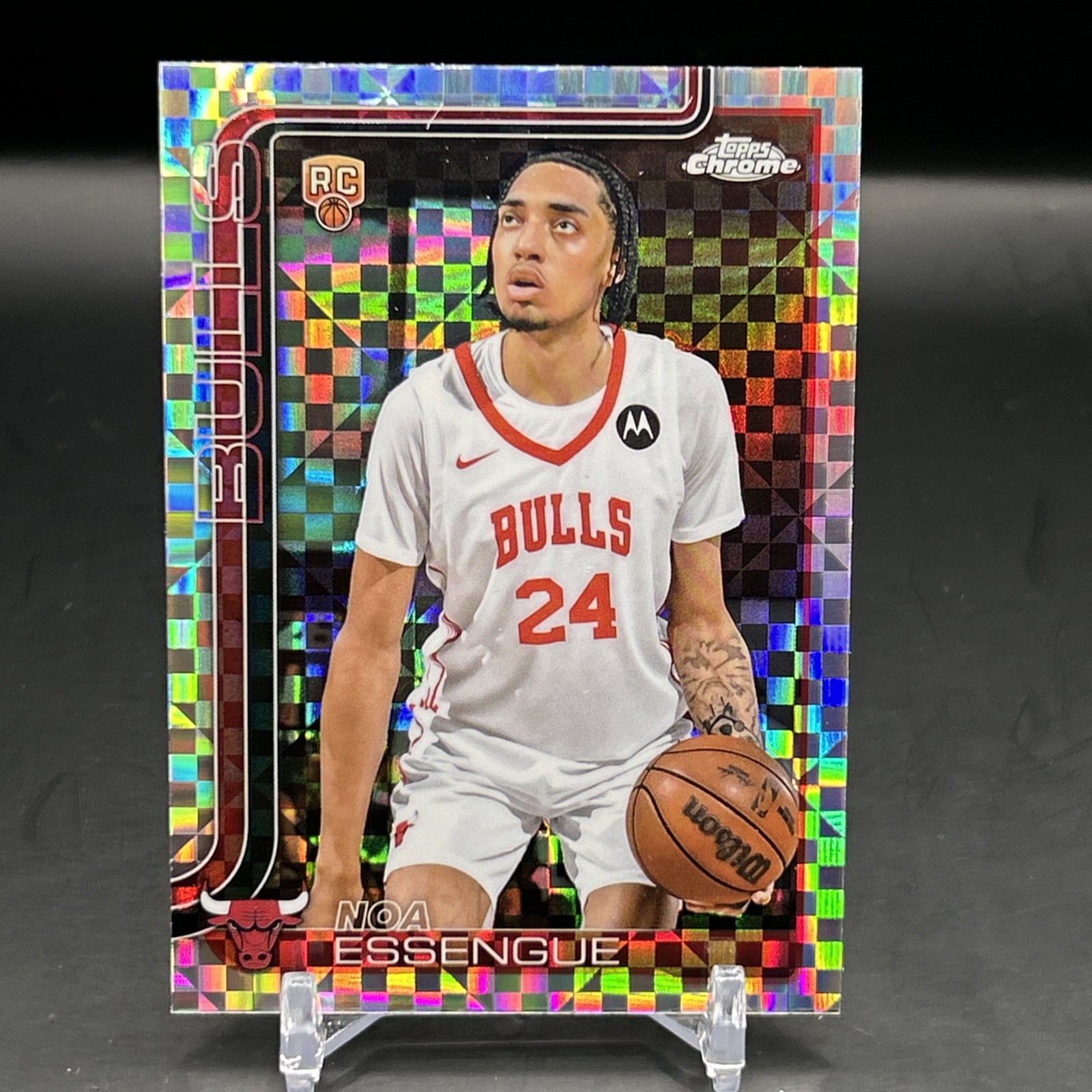 2025-26 Topps Chrome Noa Essengue X-Fractor Refractor RC #262 Bulls
