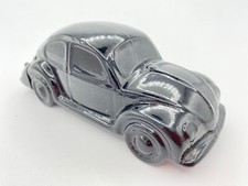 Avon VW Beetle 5 1/2" Glass Bottle Black Eau De Cologne Aftershave Empty Vintage
