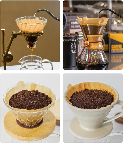 Filtri Caffè Non Sbiancati Taglia 02 100Ct, 1-4 Tazze Carta Marrone Naturale - Foto 6 di 12