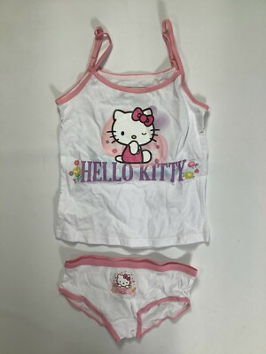 Toddler Hello Kitty White Pink Tank Top & Brief Set Size 6 NEW!
