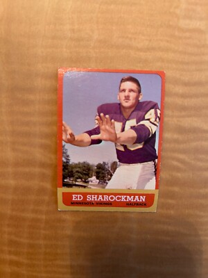 1963 TOPPS FOOTBALL #105 ED SHAROCKMAN!! RARE PURPLE SKY!! $1 SHIPPING!!
