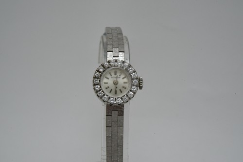 Vintage Hamilton 18K White Gold & Diamond Bezel Cocktail Ladies Watch Women's - 第 1/12 張圖片