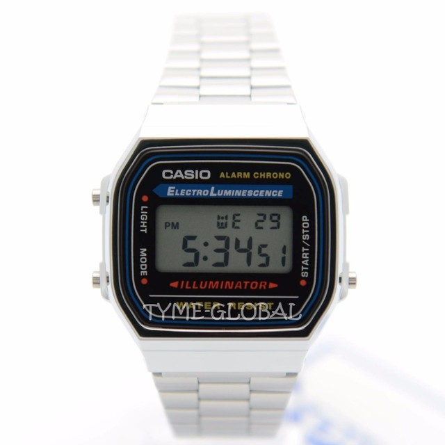 Casio Illuminator Quartz Alarm Chronograph Unisex Casual Watch A168wa-1w A168wa for sale online