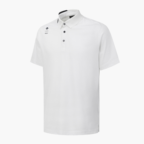 DESCENTE GOLF maglietta uomo manica corta monopunto bianco brillante ASIAN FIT - Foto 2 di 9