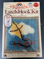 Rainbow Latch Hook Rug Kit  KITE 12 x 12" NOS Sealed Vintage 1970s