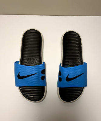 Nike Men's Size 8 Benassi Solarsoft Slides Black Blue 576427-400