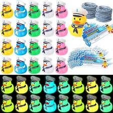 Lenwen 120 Pcs Duck Tag Cruise Kit 40 Mini Cruising Rubber Ducks 40 Cruise Ta...