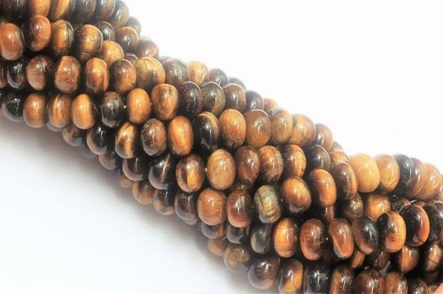 Natural AAA Tiger Eye smooth rondelle Shape Beads, 16" 6-12mm Tiger eye smooth - Picture 5 of 10