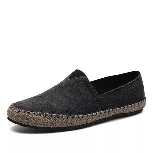 Mens Canvas Shoes Casual Comfortable Flat Slip On Patchwork Espadrille Size - Bild 7 von 22