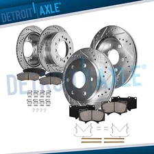 8pc Front Rear DRILLED Rotors Brake Pads for 2003-2009 Toyota FJ Cruiser 4Runner