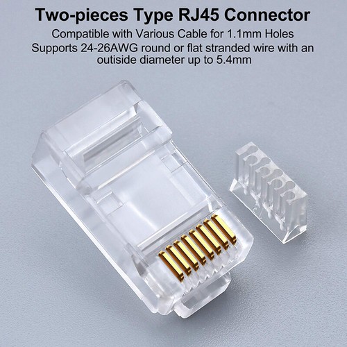 ethernet cable connector rj45 plug cat6 lan network conector rj45 8p8c modular - 第 5/12 張圖片