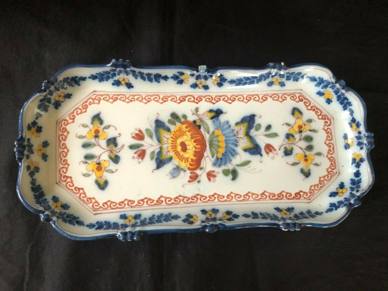 Antique Dutch MAKKUM DELFT herring dish. Marked and signed bottom eBay