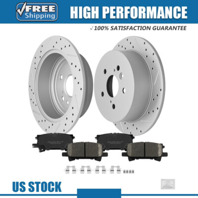 Rear Brake Rotors + Ceramic Brake Pads For Lexus RX330 RX350 RX400h ...