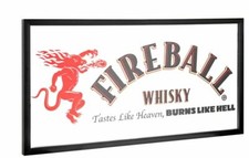 US Bar Spiegel Fireball Whiskey ca 38 x 76  cm Tastes like Heaven burn like Hell