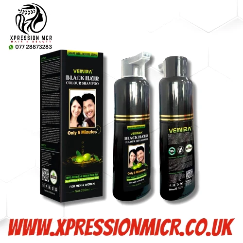 VEINIRA Black Hair Colour Shampoo Men and Women - 200ml UK Seller