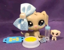 Littlest Pet Shop #107 Dad Bill #108 Baby Bertie Weimaran Weirmaraner Series 1
