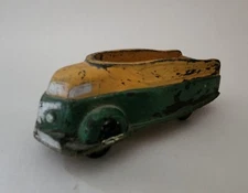 Vintage Sun Rubber Co. Yellow & Green Molded Toy Truck Made In USA