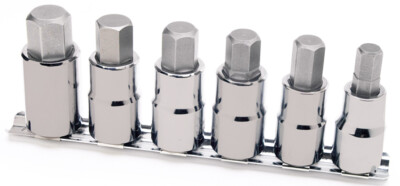 PERFORMANCE TOOL 6PC 1/2'' DR SAE/MET HEX BIT SET WILW38886