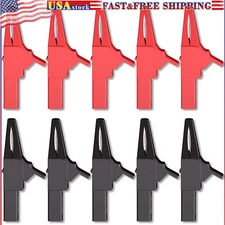 10PCS Heavy Duty Alligator Clip Insulated Crocodile Clip with 4mm Banana Socket